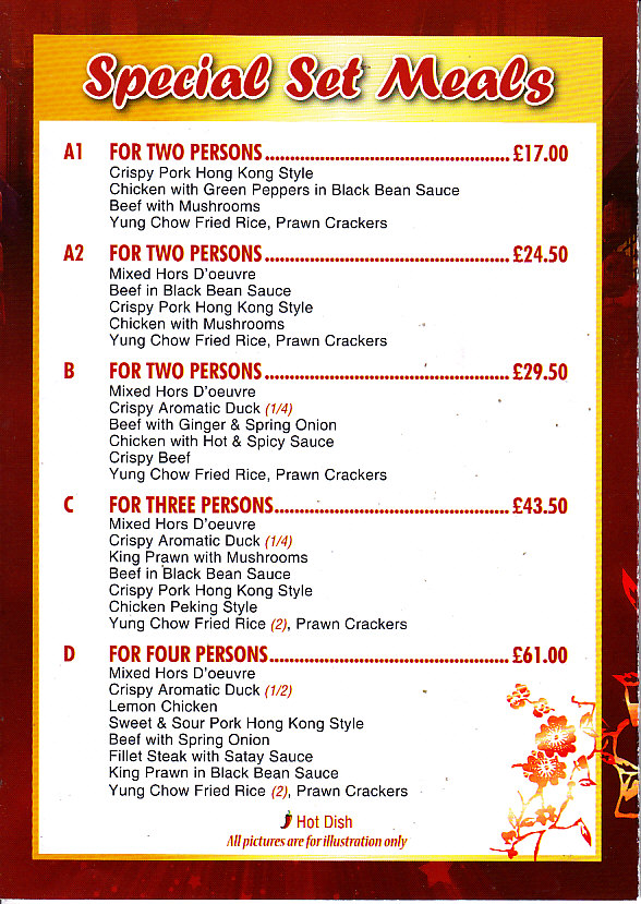 yeung shin house chinese menu